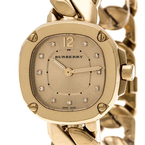 burberry gold bracelet watch|Burberry gold watch women's.